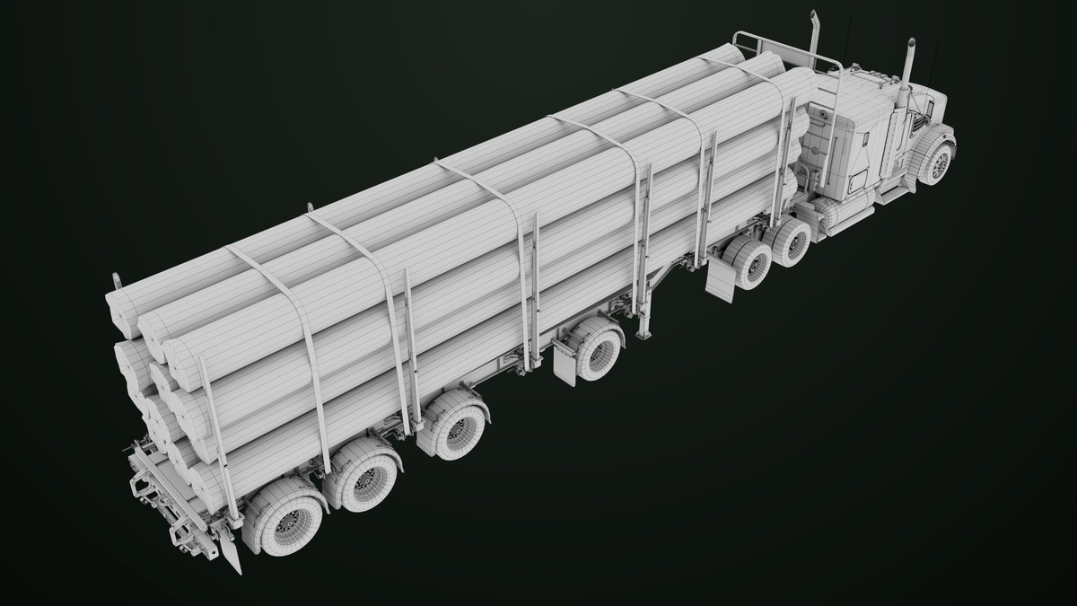 Truck 07 Log Trailer with All Loads Collection