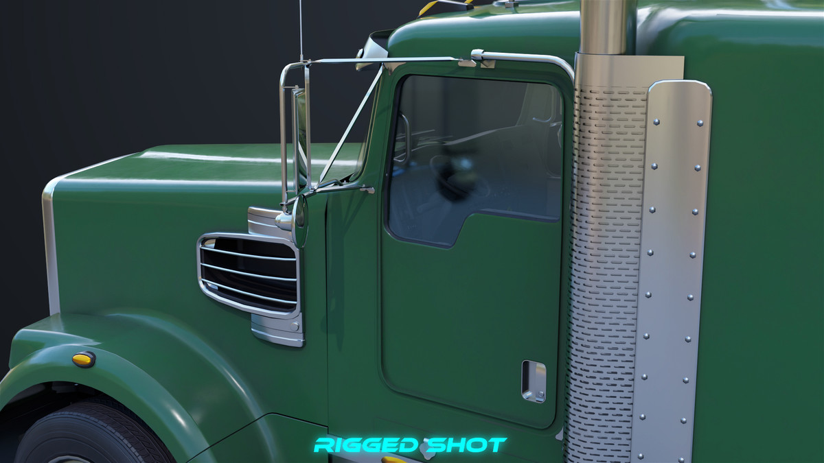Heavy Truck Chassis 07 Green URP HDRP Textures
