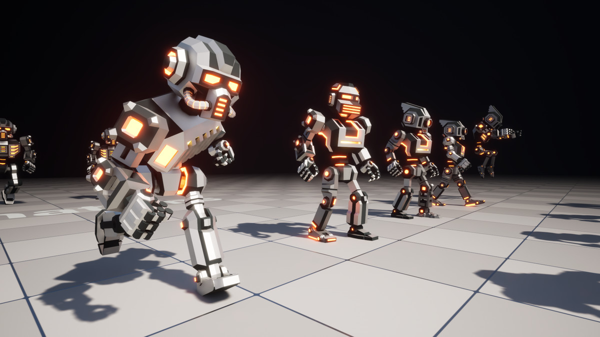 Modular Sci-Fi Robot Low-poly Stylized