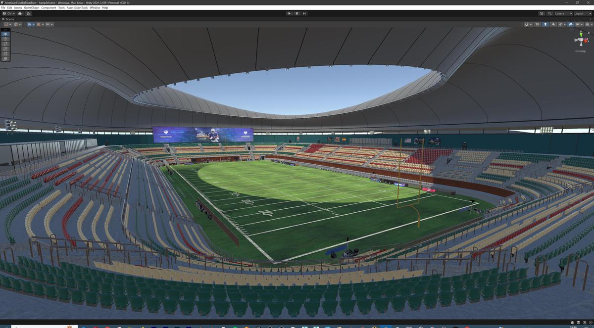Modular American Football Stadium 3d Environment - Exterior, Interior, Props