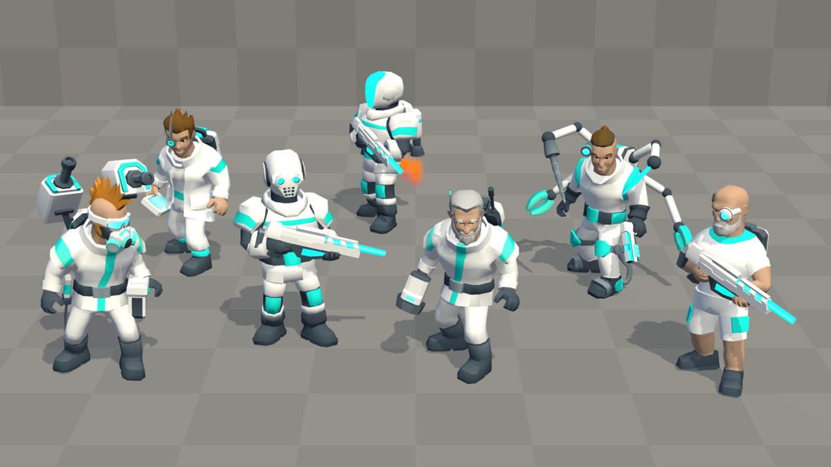 Low Poly Sci-Fi Soldiers M