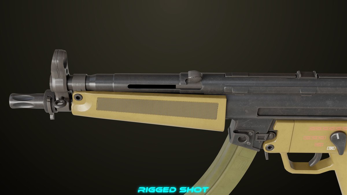 Two Machine Gun 15 Sandal Single Mat URP HDRP Textures