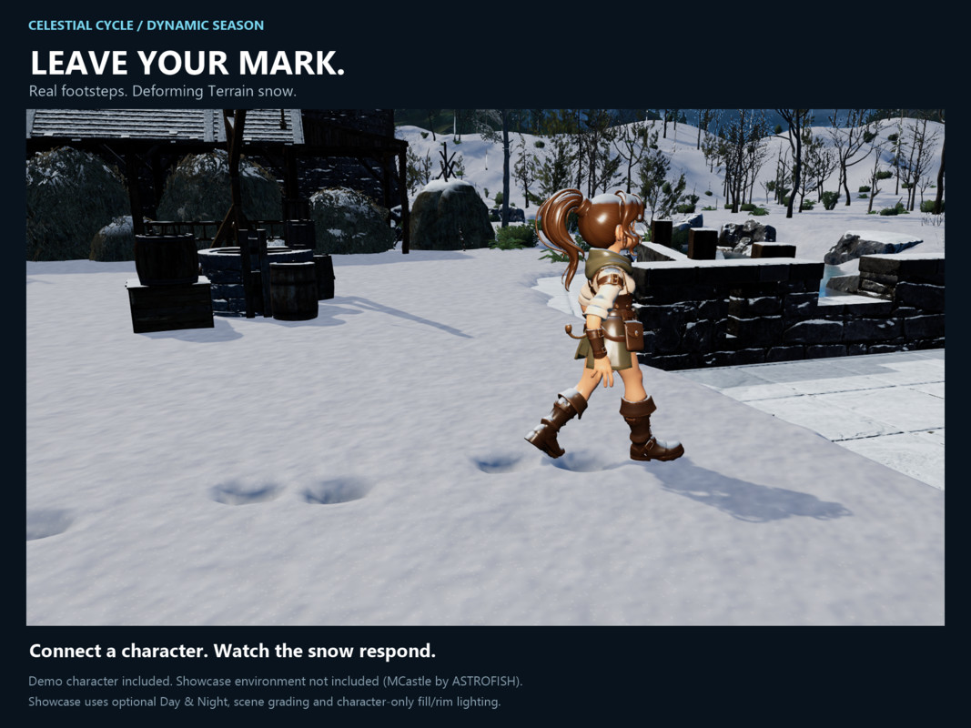 Celestial Cycle: Dynamic Season – URP Snow, Rain & Footprints