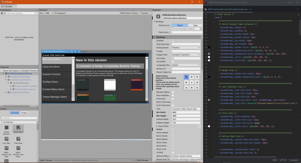 Window Framework for UI Toolkit