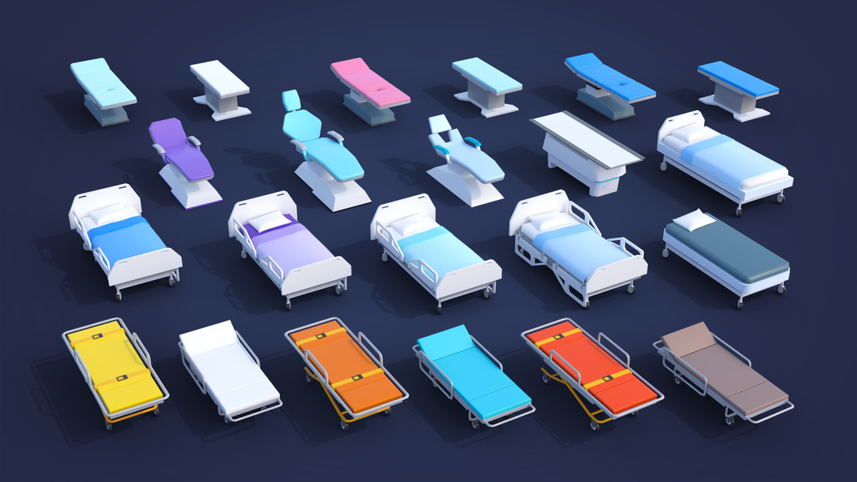 Hospital 3 - Low Poly 3D Models Pack