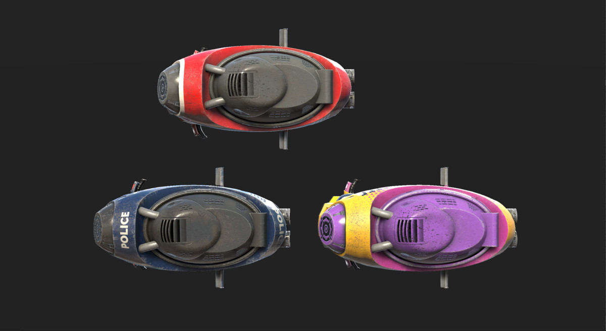 Sci-Fi HOVER SCOOTER /3x different skins!