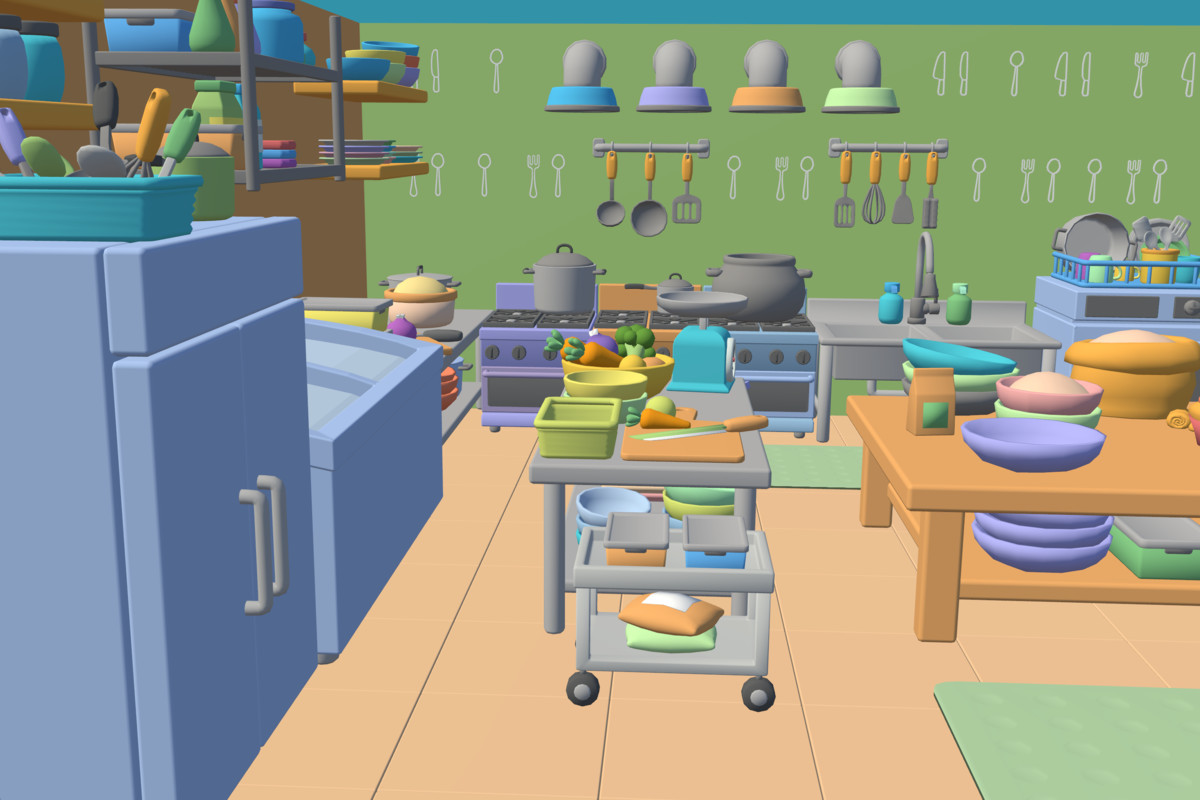 Cute Low Poly Kitchen Pack - Colorful Interior Props