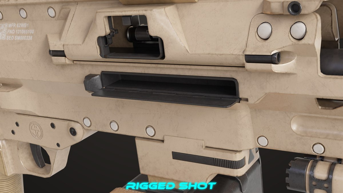 Machine Gun 14 Brown URP HDRP Textures