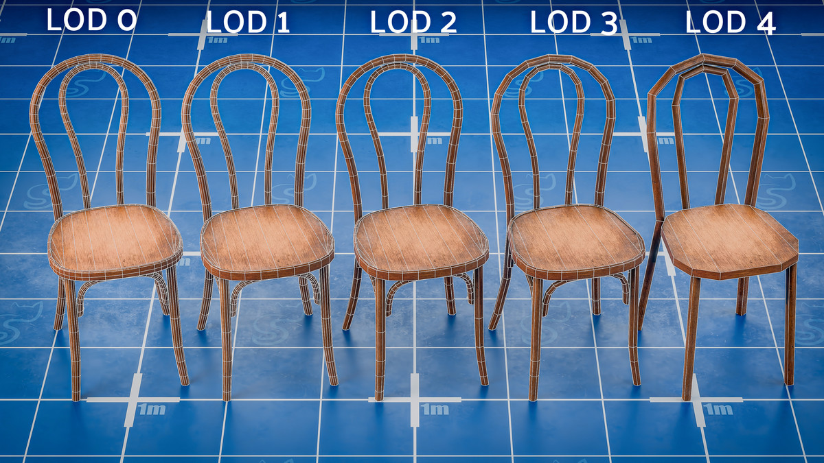 Kitchen Wooden Furniture - Game Ready Props Pack