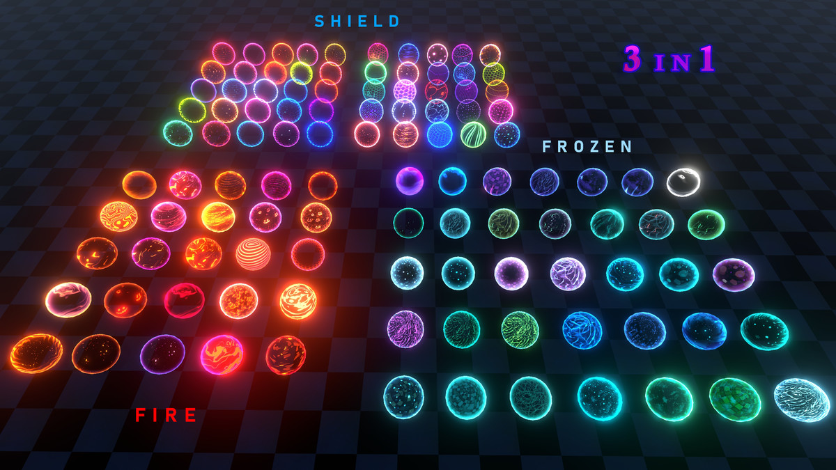 Hologram Shaders 3 in 1 (Fire, Shield, Frozen)