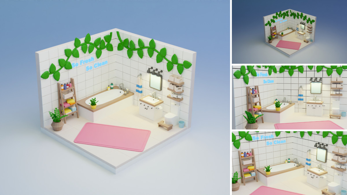 Low Poly Rooms Interiors 3 - Stylized Asset Pack