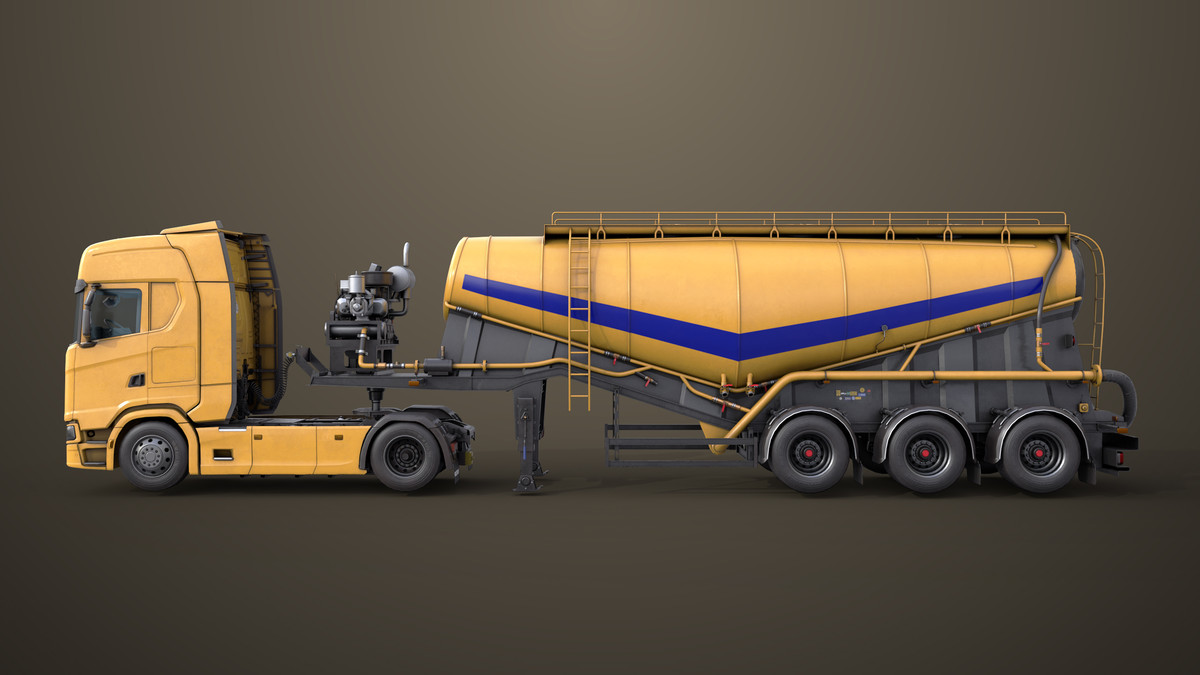Chassis 06 Cement Trailer 01 Yellow
