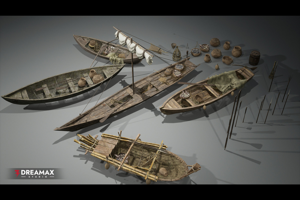 Medieval Fishing Boats Pack Vol. 1 – Fishing Tools & Traps