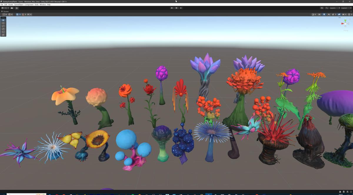 Fantasy Funny Stylized Magical Flora Plants - Low Poly Pack (118 3d models)