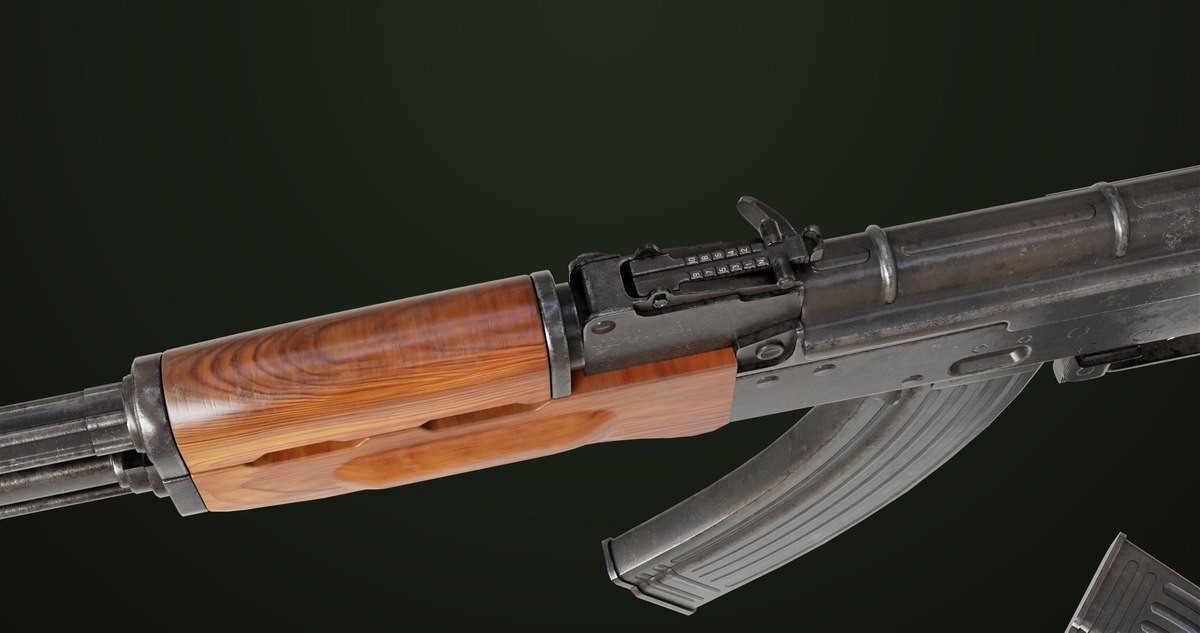 Light Machine Gun 10 Wood URP HDRP Texture