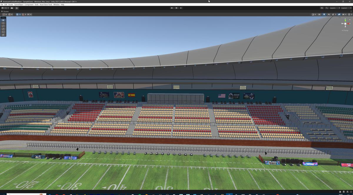 Modular American Football Stadium 3d Environment - Exterior, Interior, Props