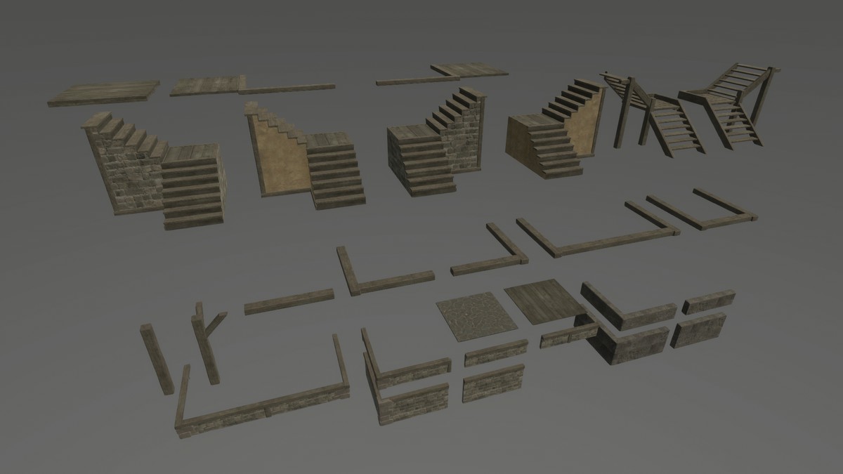 Modular Medieval Houses With Interior
