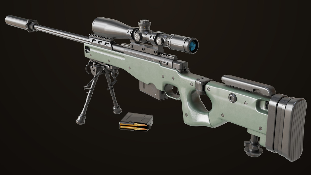 Sniper Rifle 03 Green URP HDRP Textures