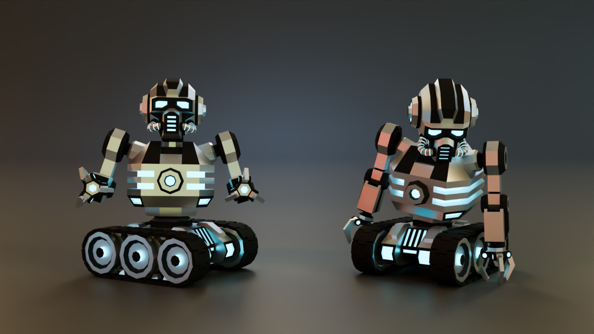Tracked Robot Low-Poly