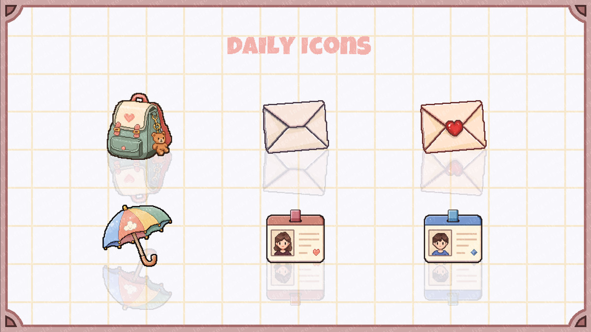 Pixel Inventory & Diary UI — Cute Modern Item Icons
