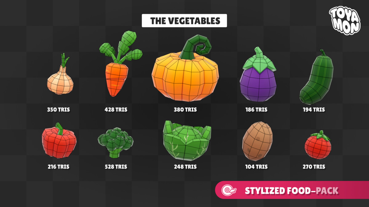 Stylized Food Pack - Low poly