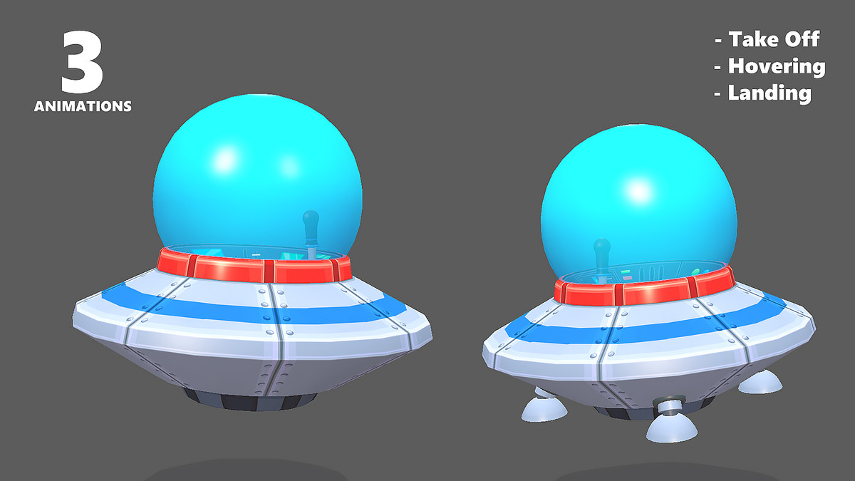 Spaceship Flying Saucer Animated