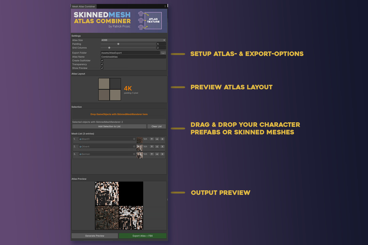 Bone Remapper + SkinnedMesh Atlas Combiner - URP