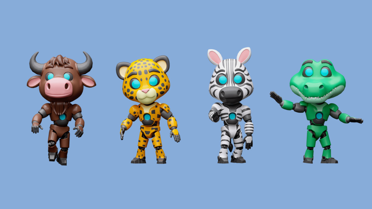 Cartoon characters animals 2 03 robots