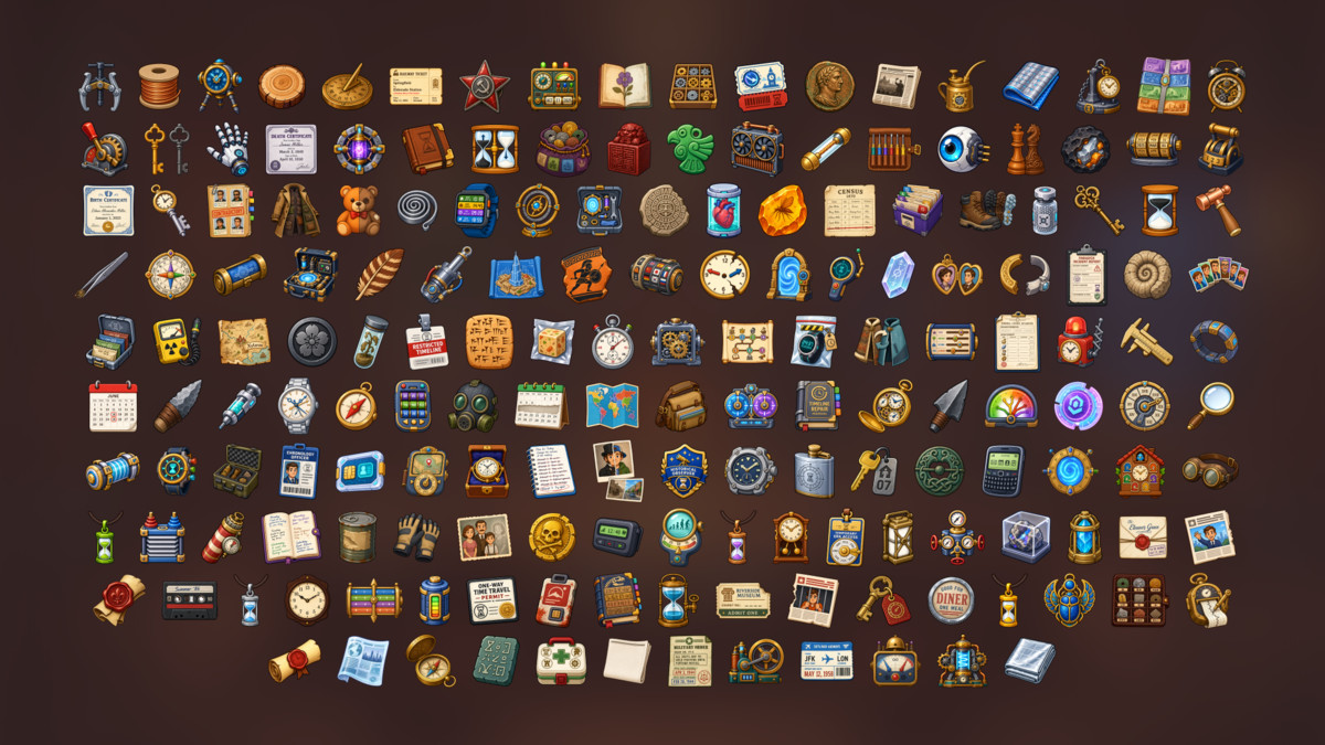 Time Travel Timeline Chronology Historical Era Technology Icons Pack