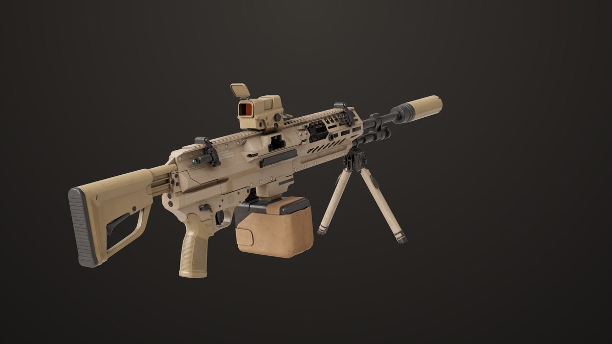 Machine Gun 14 Brown URP HDRP Textures