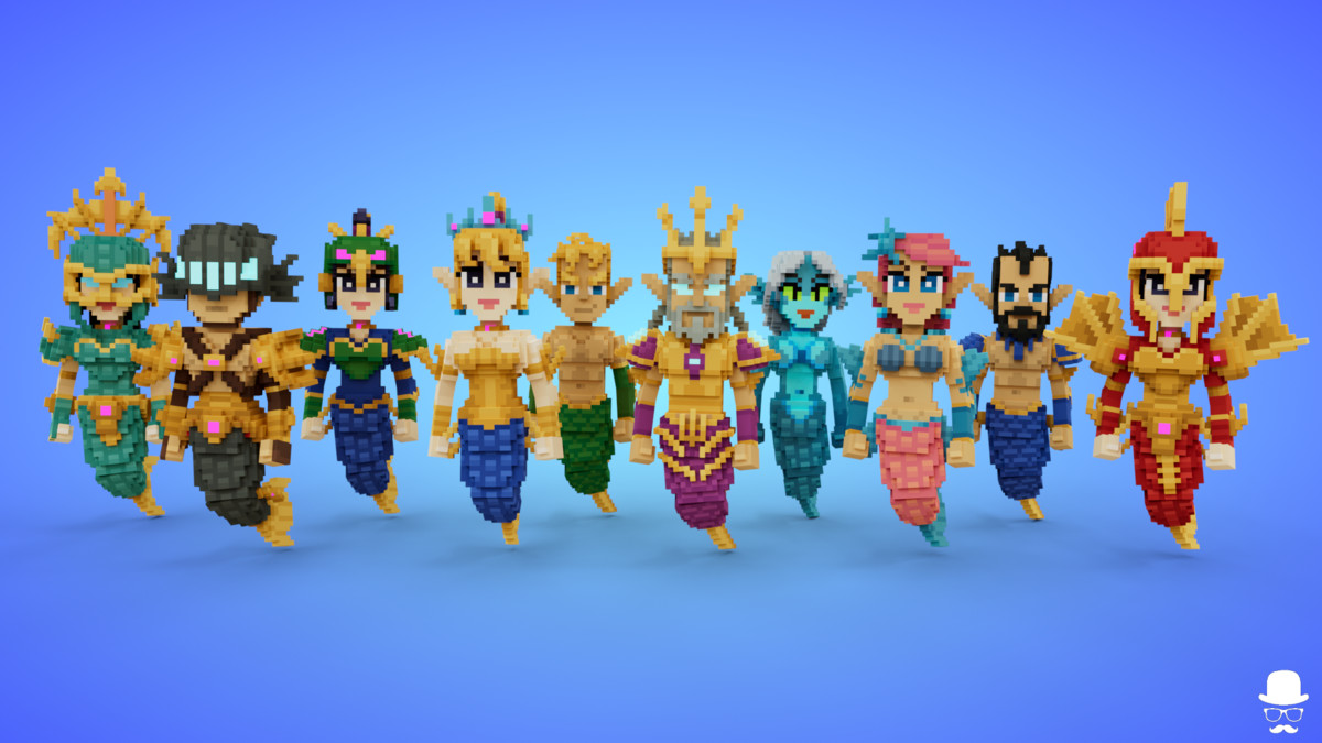 Voxel Mermaid Characters Pack