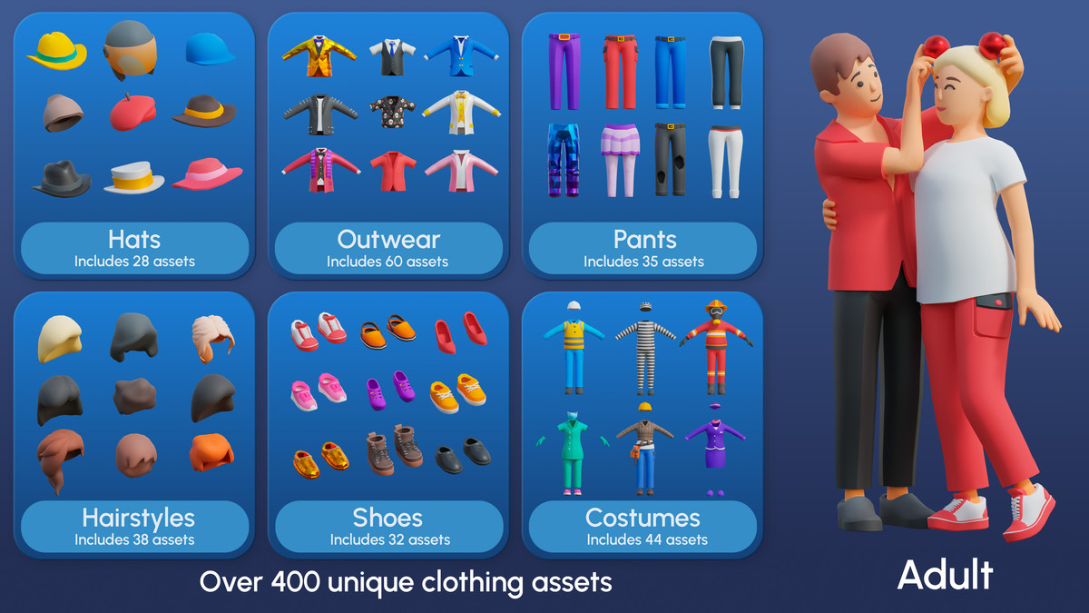 City Characters - Low Poly 3D Models Pack