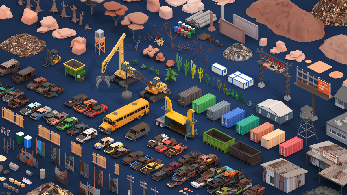 Junkyard - Low Poly 3D Models Pack