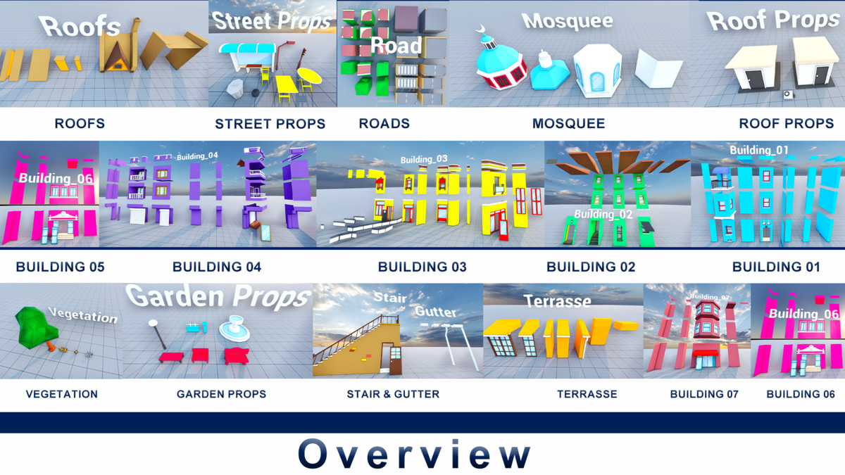 Modular Eastern City Low Poly Istanbul [Enterable Interior] [Desktop & Mobile]
