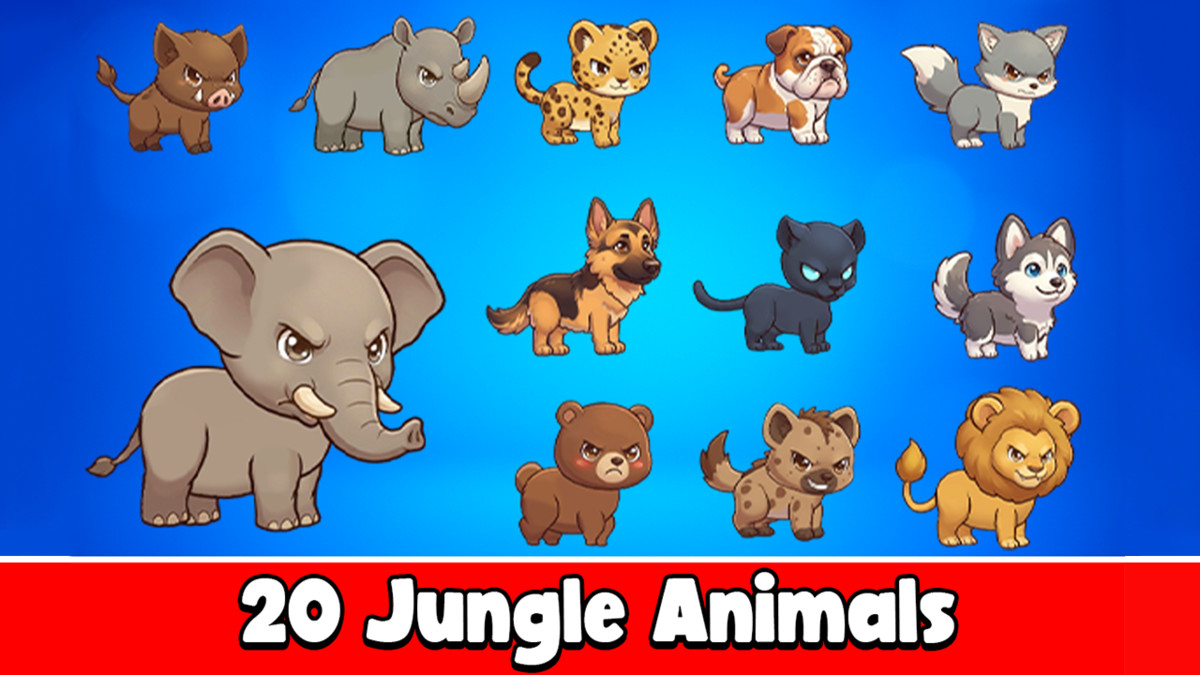 20 Jungle Animals - 2D Animated Character