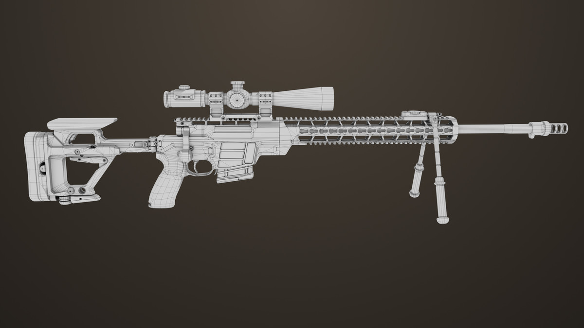 Sniper Rifle 04 Black URP HDRP Textures