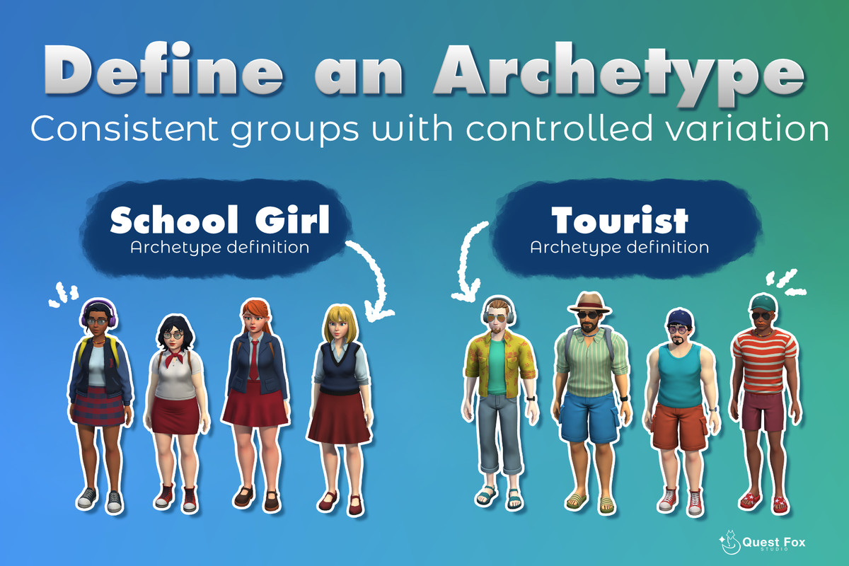 Archetype Character Generator – Stylized Procedural NPCs