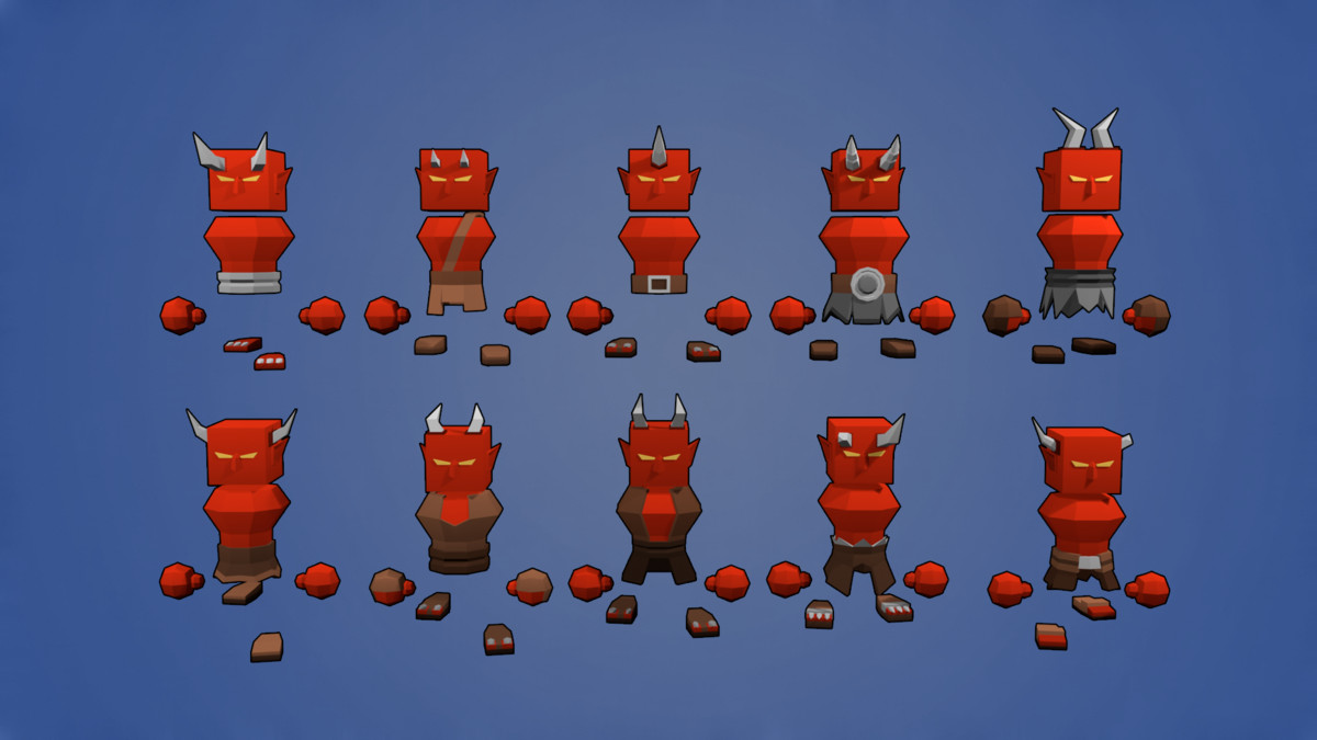 Low Poly Cubic Demons - 3D by Shokubutsu
