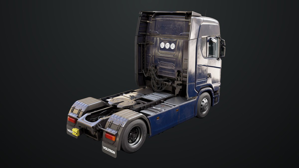 Heavy Truck Chassis 06 Interior Blue and Green URP HDRP Textures