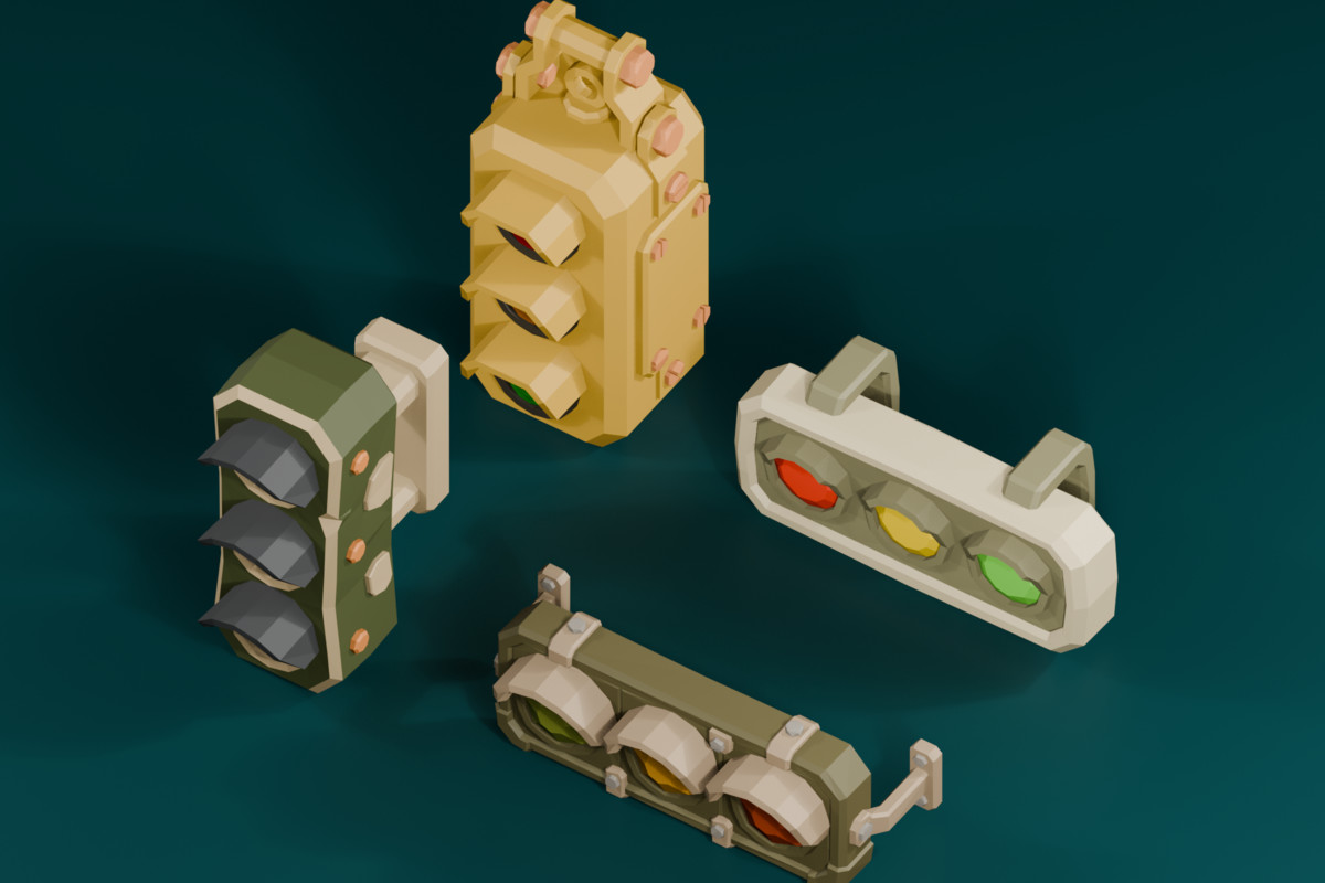 Stylized Traffic & Roadside Props
