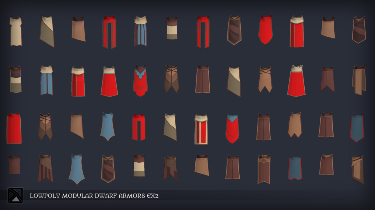 Lowpoly Dwarves Modular Armors Bundle- MEDIEVAL FANTASY SERIES