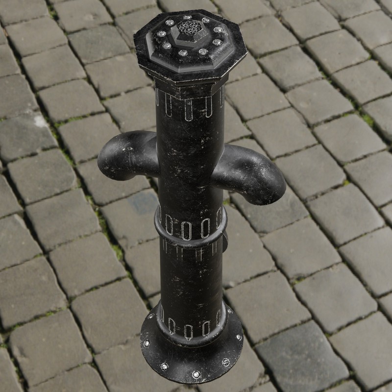 Vintage Cast Iron Fire Hydrant – Low Poly PBR with LODs