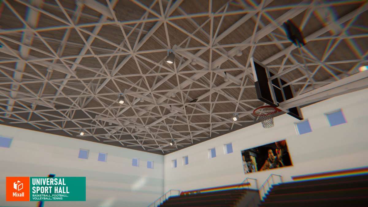 Universal sport hall - basketball, football, volleyball, tennis