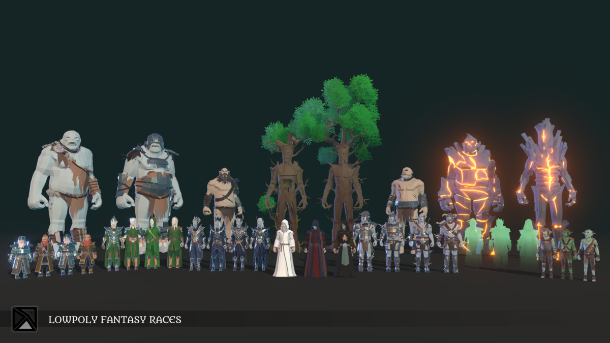 Lowpoly NPCs Bundle MEDIEVAL FANTASY SERIES