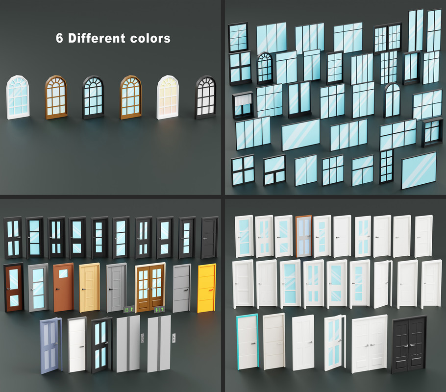 Interior 1 Low-poly 3D models Pack