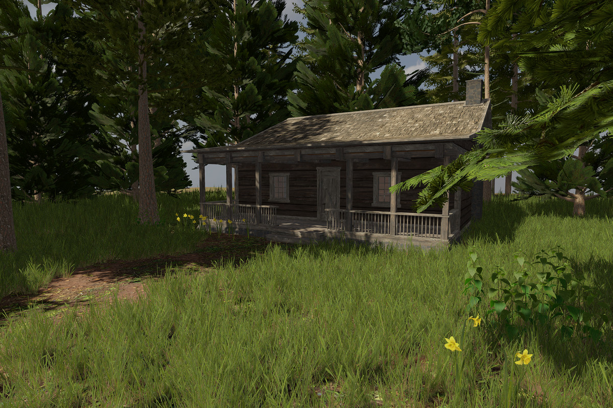 Wooden Log Hunting Cabin