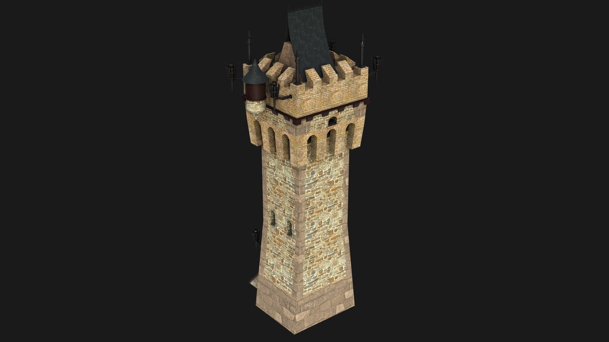 Castle Watch Tower 01 URP HDRP Textures