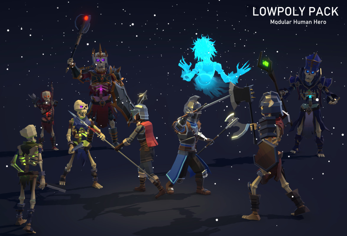LowpolyPack_Modular Human Hero