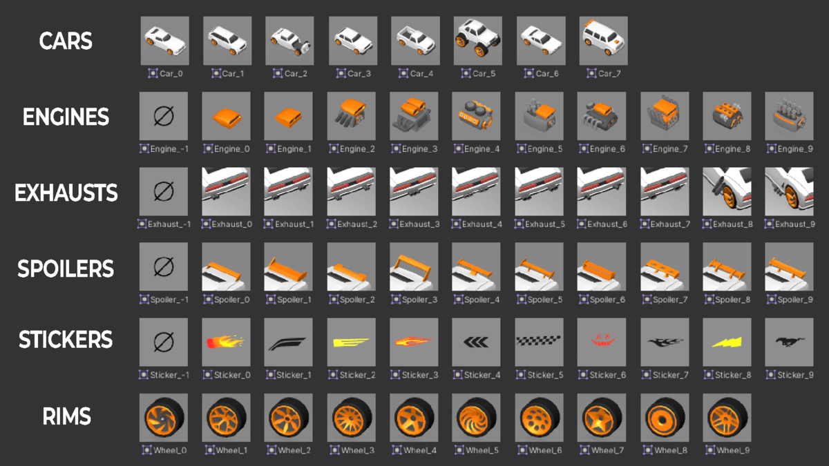 Customizable Arcade Car Pack