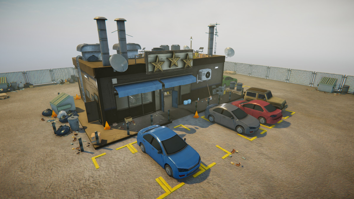 Realistic Modern Roadside Convenience Store Asset Package